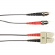 Black Box Fiber Optic Duplex Patch Network Cable - 3.20 ft Fiber Optic Network Cable for Network Device - First End: 2 x ST Male Network - Second End: 2 x SC Male Network - 1 Gbit/s - Patch Cable - OFNP, OFNR - 62.5/125 &micro;m - Gray - TAA Compliant