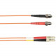 Black Box 3-m, ST-LC, 62.5-Micron, Multimode, Plenum, Orange Fiber Optic Cable - 9.84 ft Fiber Optic Network Cable for Network Device - First End: 2 x LC Male Network - Second End: 2 x ST Male Network - 62.5/125 &micro;m - Orange FOCMP62-003M-STLC-OR