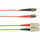 Black Box Duplex Fiber Optic Patch Network Cable - 49.21 ft Fiber Optic Network Cable for Network Device - First End: 2 x ST Male Network - Second End: 2 x ST Male Network - 1 Gbit/s - Patch Cable - 62.5/125 &micro;m - Red - TAA Compliant FOCMP62-015M
