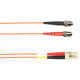 Black Box Duplex Fiber Optic Patch Network Cable - 82.02 ft Fiber Optic Network Cable for Network Device - First End: 2 x ST Male Network - Second End: 2 x ST Male Network - 1 Gbit/s - Patch Cable - 62.5/125 &micro;m - Red - TAA Compliant FOCMP62-025M