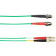 Black Box Duplex Fiber Optic Patch Network Cable - 98.43 ft Fiber Optic Network Cable for Network Device - First End: 2 x ST Male Network - Second End: 2 x ST Male Network - 1 Gbit/s - Patch Cable - 62.5/125 &micro;m - Green - TAA Compliant FOCMP62-03