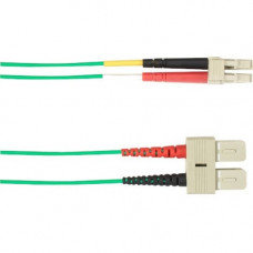 Black Box Colored Fiber OM4 50/125 Multimode Fiber Optic Patch Cable - OFNP Plenum - 3.28 ft Fiber Optic Network Cable for Network Device, Switcher - First End: 2 x SC Network - Male - Second End: 2 x LC Network - Male - 10 Gbit/s - Patch Cable - OFNP, Pl