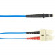 Black Box Fiber Optic Duplex Patch Network Cable - 9.80 ft Fiber Optic Network Cable for Network Device - First End: 2 x SC Male Network - Second End: 1 x MT-RJ Male Network - 10 Gbit/s - Patch Cable - OFNP - 50/125 &micro;m - Blue - TAA Compliant FOC
