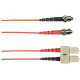 Black Box Colored Fiber OM4 50/125 Multimode Fiber Optic Patch Cable - OFNP Plenum - 9.84 ft Fiber Optic Network Cable for Network Device - First End: 2 x ST Network - Male - Second End: 2 x SC Network - Male - 10 Gbit/s - Patch Cable - Plenum, OFNP - 50/
