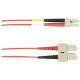 Black Box Colored Fiber OM4 50/125 Multimode Fiber Optic Patch Cable - OFNP Plenum - 3.28 ft Fiber Optic Network Cable for Network Device, Switch, Security Device - First End: 2 x SC Network - Male - Second End: 2 x LC Network - Male - 10 Gbit/s - Patch C
