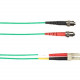 Black Box Colored Fiber OM4 50-Micron Multimode Fiber Optic Patch Cable - Duplex, Plenum - 16.40 ft Fiber Optic Network Cable for Network Device, Switch - First End: 2 x ST Male Network - Second End: 2 x LC Male Network - 40 Gbit/s - Patch Cable - Plenum 