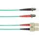Black Box Colored Fiber OM4 50-Micron Multimode Fiber Optic Patch Cable - Duplex, Plenum - 16.40 ft Fiber Optic Network Cable for Network Device - First End: 2 x ST Male Network - Second End: 2 x SC Male Network - 10 Gbit/s - Patch Cable - Plenum, OFNP - 