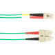 Black Box Fiber Optic Duplex Patch Network Cable - 6.50 ft Fiber Optic Network Cable for Network Device - First End: 2 x SC Male Network - Second End: 2 x LC Male Network - Patch Cable - LSZH - 50/125 &micro;m - Green - TAA Compliant FOLZH50-002M-SCLC
