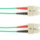 Black Box Duplex Fiber Optic Patch Network Cable - 13.12 ft Fiber Optic Network Cable for Network Device - First End: 2 x SC Male Network - Second End: 2 x SC Male Network - 1 Gbit/s - Patch Cable - 9/125 &micro;m - Green - TAA Compliant FOCMPSM-004M-
