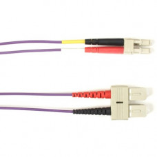 Black Box Fiber Optic Duplex Patch Network Cable - 6.56 ft Fiber Optic Network Cable for Network Device - First End: 2 x SC Male Network - Second End: 2 x LC Male Network - 10 Gbit/s - Patch Cable - OFNP - 50/125 &micro;m - Purple - TAA Compliant FOCM