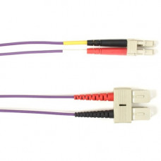 Black Box Fiber Optic Duplex Patch Network Cable - 19.70 ft Fiber Optic Network Cable for Network Device - First End: 2 x SC Male Network - Second End: 2 x LC Male Network - 1 Gbit/s - Patch Cable - OFNP - 50/125 &micro;m - Purple - TAA Compliant FOCM