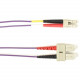 Black Box Fiber Optic Duplex Patch Network Cable - 13.10 ft Fiber Optic Network Cable for Network Device - First End: 2 x SC Male Network - Second End: 2 x LC Male Network - Patch Cable - LSZH - 50/125 &micro;m - Purple - TAA Compliant FOLZH50-004M-SC