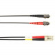 Black Box Fiber Optic Duplex Patch Network Cable - 3.20 ft Fiber Optic Network Cable for Network Device - First End: 2 x ST Male Network - Second End: 2 x LC Male Network - 1 Gbit/s - Patch Cable - OFNP, OFNR - 62.5/125 &micro;m - Black - TAA Complian