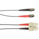 Black Box Duplex Fiber Optic Patch Network Cable - 19.69 ft Fiber Optic Network Cable for Network Device - First End: 2 x ST Male Network - Second End: 2 x ST Male Network - 1 Gbit/s - Patch Cable - 9/125 &micro;m - Gray - TAA Compliant FOCMPSM-006M-S