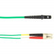 Black Box Fiber Optic Duplex Patch Network Cable - 32.80 ft Fiber Optic Network Cable for Network Device - First End: 2 x LC Male Network - Second End: 2 x MT-RJ Male Network - 1 Gbit/s - Patch Cable - OFNP - 50/125 &micro;m - Green - TAA Compliant FO