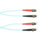 Black Box Fiber Optic Duplex Patch Network Cable - 6.50 ft Fiber Optic Network Cable for Network Device - First End: 2 x ST Male Network - Second End: 2 x ST Male Network - 10 Gbit/s - Patch Cable - LSZH - 50/125 &micro;m - Aqua - TAA Compliant FOLZH1