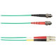 Black Box Colored Fiber OM3 50/125 Multimode Fiber Optic Patch Cable - OFNR PVC - 13.12 ft Fiber Optic Network Cable for Network Device - First End: 2 x ST Male Network - Second End: 2 x LC Male Network - 10 Gbit/s - Patch Cable - OFNR, CMR, Riser - 50/12