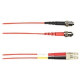 Black Box Colored Fiber OM3 50/125 Multimode Fiber Optic Patch Cable - OFNR PVC - 13.12 ft Fiber Optic Network Cable for Network Device - First End: 2 x ST Male Network - Second End: 2 x LC Male Network - 10 Gbit/s - Patch Cable - OFNR, Riser, CMR - 50/12