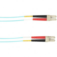 Black Box Fiber Optic Network Cable - 32.81 ft Fiber Optic Network Cable for Network Device - First End: 2 x LC Male Network - Second End: 2 x LC Male Network - 10 Gbit/s - Patch Cable - 50/125 &micro;m - Aqua - TAA Compliant FOCMR10-010M-LCLC-AQ