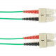 Black Box Duplex Fiber Optic Patch Network Cable - 32.81 ft Fiber Optic Network Cable for Network Device - First End: 2 x SC Male Network - Second End: 2 x SC Male Network - 10 Gbit/s - Patch Cable - 50/125 &micro;m - Green - TAA Compliant - TAA Compl