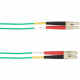 Black Box Duplex Fiber Optic Patch Network Cable - 65.62 ft Fiber Optic Network Cable for Network Device - First End: 2 x LC Male Network - Second End: 2 x LC Male Network - 10 Gbit/s - Patch Cable - 50/125 &micro;m - Green - TAA Compliant FOCMR10-020