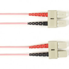 Black Box Duplex Fiber Optic Patch Network Cable - 6.56 ft Fiber Optic Network Cable for Network Device - First End: 2 x SC Male Network - Second End: 2 x SC Male Network - 128 MB/s - Patch Cable - 50/125 &micro;m - Pink - TAA Compliant FOCMR50-002M-S