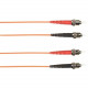 Black Box Fiber Optic Network Cable - 6.56 ft Fiber Optic Network Cable for Network Device - First End: 1 x ST Male Network - Second End: 1 x ST Male Network - Patch Cable - 50/125 &micro;m - Orange FOCMP10-002M-STST-OR