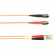 Black Box Fiber Optic Duplex Patch Network Cable - 49.20 ft Fiber Optic Network Cable for Network Device - First End: 2 x ST Male Network - Second End: 2 x LC Male Network - Patch Cable - LSZH - 50/125 &micro;m - Orange - TAA Compliant FOLZH50-015M-ST