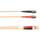 Black Box Fiber Optic Duplex Patch Network Cable - 82 ft Fiber Optic Network Cable for Network Device - First End: 2 x ST Male Network - Second End: 2 x LC Male Network - 10 Gbit/s - Patch Cable - LSZH - 62.5/125 &micro;m - Orange - TAA Compliant FOLZ