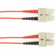 Black Box Duplex Fiber Optic Patch Network Cable - 19.69 ft Fiber Optic Network Cable for Network Device - First End: 2 x SC Male Network - Second End: 2 x SC Male Network - 128 MB/s - Patch Cable - 50/125 &micro;m - Red - TAA Compliant FOCMR50-006M-S