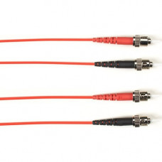 Black Box Duplex Fiber Optic Patch Network Cable - 32.81 ft Fiber Optic Network Cable for Network Device - First End: 2 x ST Male Network - Second End: 2 x ST Male Network - 1 Gbit/s - Patch Cable - 50/125 &micro;m - Red - TAA Compliant FOCMR50-010M-S