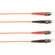 Black Box Duplex Fiber Optic Patch Network Cable - 49.21 ft Fiber Optic Network Cable for Network Device - First End: 2 x ST Male Network - Second End: 2 x ST Male Network - 1 Gbit/s - Patch Cable - 50/125 &micro;m - Orange - TAA Compliant FOCMR50-015