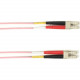 Black Box Duplex Fiber Optic Patch Network Cable - 98.43 ft Fiber Optic Network Cable for Network Device - First End: 2 x LC Male Network - Second End: 2 x LC Male Network - 1 Gbit/s - Patch Cable - 50/125 &micro;m - Pink - TAA Compliant FOCMR50-030M-