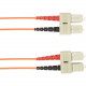 Black Box Duplex Fiber Optic Patch Network Cable - 22.97 ft Fiber Optic Network Cable for Network Device - First End: 2 x SC Male Network - Second End: 2 x SC Male Network - 1 Gbit/s - Patch Cable - 50/125 &micro;m - Orange - TAA Compliant FOCMP50-007