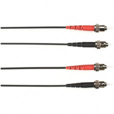 Black Box Duplex Fiber Optic Patch Network Cable - 32.81 ft Fiber Optic Network Cable for Network Device - First End: 2 x ST Male Network - Second End: 2 x ST Male Network - 1.25 GB/s - Patch Cable - 50/125 &micro;m - Black - TAA Compliant FOCMP10-010