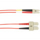 Black Box Fiber Optic Network Cable - 49.21 ft Fiber Optic Network Cable for Network Device - First End: 1 x SC Male Network - Second End: 1 x LC Male Network - Patch Cable - 50/125 &micro;m - Red FOCMP10-015M-SCLC-RD