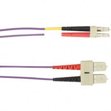 Black Box Fiber Optic Patch Network Cable - 19.70 ft Fiber Optic Network Cable for Network Device - First End: SC Network - Male - Second End: LC Network - Male - Patch Cable - OFNR - 62.5/125 &micro;m - Purple FOCMR62-006M-SCLC-VT