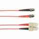 Black Box Fiber Optic Duplex Patch Network Cable - 13.10 ft Fiber Optic Network Cable for Network Device - First End: 2 x ST Male Network - Second End: 2 x SC Male Network - 10 Gbit/s - Patch Cable - OFNP - 50/125 &micro;m - Red - TAA Compliant FOCMP1