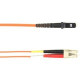 Black Box Colored Fiber OM1 62.5/125 Multimode Fiber Optic Patch Cable - OFNR PVC - 32.81 ft Fiber Optic Network Cable for Network Device - First End: 2 x LC Male Network - Second End: 2 x MTRJ Male Network - 10 Gbit/s - Patch Cable - OFNR - 62.5/125 &