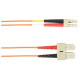 Black Box 8-m, SC-LC, 62.5-Micron, Multimode, Plenum, Orange Fiber Optic Cable - 26.25 ft Fiber Optic Network Cable for Network Device - First End: 2 x SC Male Network - Second End: 2 x LC Male Network - Patch Cable - Orange FOCMP62-008M-SCLC-OR