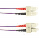 Black Box Fiber Optic Duplex Patch Network Cable - 3.28 ft Fiber Optic Network Cable for Network Device - First End: 2 x SC Male Network - Second End: 2 x SC Male Network - Patch Cable - LSZH - 50/125 &micro;m - Purple - TAA Compliant FOLZH50-001M-SCS