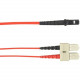 Black Box 5-m, SC-MTRJ, 50-Micron, Multimode, PVC, Red Fiber Optic Cable - 16.40 ft Fiber Optic Network Cable for Network Device - First End: 1 x SC Male Network - Second End: 1 x MT-RJ Male Network - 128 MB/s - 50/125 &micro;m - Red FOCMR50-005M-SCMT