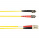 Black Box Duplex Fiber Optic Patch Network Cable - 3.28 ft Fiber Optic Network Cable for Network Device - First End: 2 x ST Male Network - Second End: 2 x ST Male Network - 1 Gbit/s - Patch Cable - 9/125 &micro;m - Yellow - TAA Compliant FOCMPSM-001M-