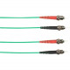 Black Box Fiber Optic Network Cable - 3.28 ft Fiber Optic Network Cable for Network Device - First End: 1 x ST Male Network - Second End: 1 x ST Male Network - Patch Cable - 50/125 &micro;m - Green FOCMP10-001M-STST-GN