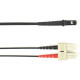 Black Box Fiber Optic Duplex Patch Network Cable - 13.10 ft Fiber Optic Network Cable for Network Device - First End: 2 x SC Male Network - Second End: 1 x MT-RJ Male Network - 10 Gbit/s - Patch Cable - OFNP - 50/125 &micro;m - Black - TAA Compliant F