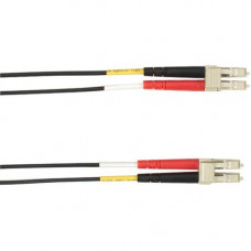 Black Box Fiber Optic Patch Network Cable - 9.84 ft Fiber Optic Network Cable for Network Device - First End: 2 x LC Male Network - Second End: 2 x LC Male Network - 10 Gbit/s - Patch Cable - 50/125 &micro;m - Black - TAA Compliant FOCMRM4-003M-LCLC-B