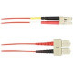Black Box Colored Fiber OM4 50/125 Multimode Fiber Optic Patch Cable - OFNR PVC - 9.84 ft Fiber Optic Network Cable for Network Device - First End: 2 x SC Network - Male - Second End: 2 x LC Network - Male - 10 Gbit/s - Patch Cable - OFNR - 50/125 &mi