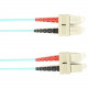 Black Box Fiber Optic Duplex Patch Network Cable - 23 ft Fiber Optic Network Cable for Network Device - First End: 2 x SC Male Network - Second End: 2 x SC Male Network - 10 Gbit/s - Patch Cable - OFNR - 50/125 &micro;m - Aqua - TAA Compliant FOCMR10-
