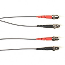 Black Box Fiber Optic Duplex Patch Network Cable - 6.50 ft Fiber Optic Network Cable for Network Device - First End: 2 x ST Male Network - Second End: 2 x ST Male Network - 10 Gbit/s - Patch Cable - OFNR - 50/125 &micro;m - Gray - TAA Compliant FOCMRM