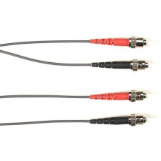 Black Box Fiber Optic Patch Network Cable - 98.40 ft Fiber Optic Network Cable for Network Device - ST Male Network - ST Male Network - 1 Gbit/s - Patch Cable - OFNP - 9/125 &micro;m - Gray - TAA Compliant FOCMPSM-030M-STST-GR